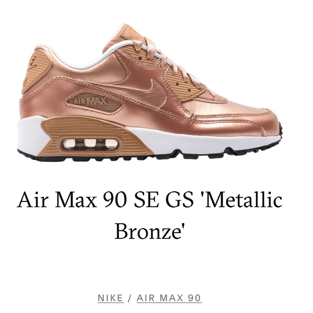 Air Max 90 SE GS 'Metallic Bronze size 5.5Y